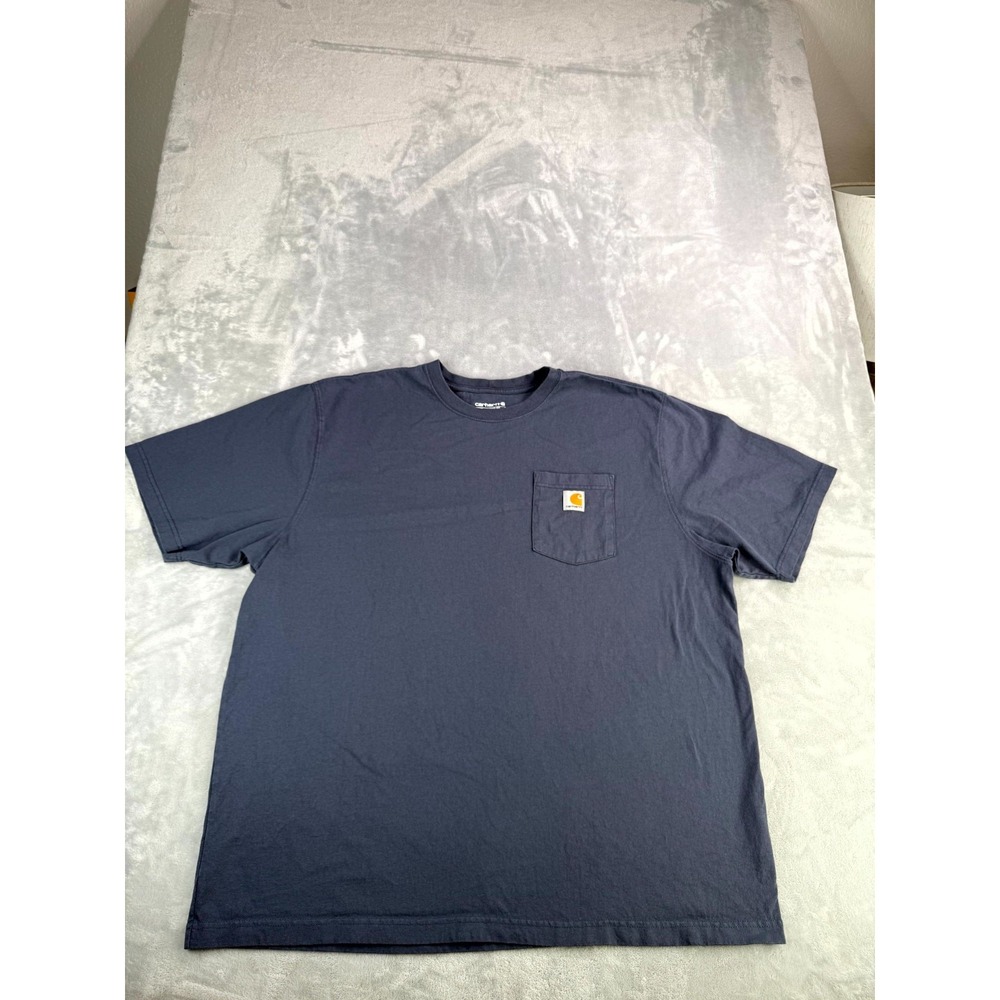 Carhartt Iconic K87 Pocket T-Shirt Mens 2XL Black Cotton Loose Fit Patch Logo